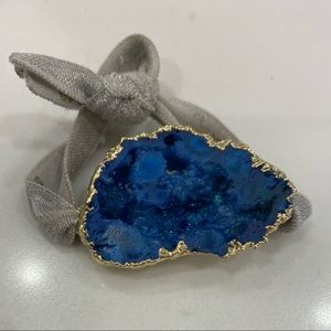 Blue Quartz and Gold Boho Bracelet